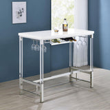 Norcrest 47-inch Acrylic Leg Bar Table White High Gloss | White | White High Gloss | 182101