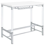 Norcrest 47-inch Acrylic Leg Bar Table White High Gloss | White | White High Gloss | 182101