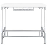 Norcrest 47-inch Acrylic Leg Bar Table White High Gloss | White | White High Gloss | 182101