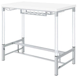 Norcrest 47-inch Acrylic Leg Bar Table White High Gloss | White | White High Gloss | 182101