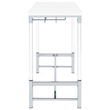 Norcrest 47-inch Acrylic Leg Bar Table White High Gloss | White | White High Gloss | 182101