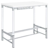 Norcrest 47-inch Acrylic Leg Bar Table White High Gloss | White | White High Gloss | 182101