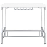 Norcrest 47-inch Acrylic Leg Bar Table White High Gloss | White | White High Gloss | 182101