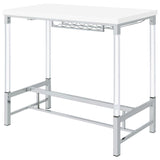 Norcrest 47-inch Acrylic Leg Bar Table White High Gloss | White | White High Gloss | 182101