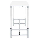 Norcrest 47-inch Acrylic Leg Bar Table White High Gloss | White | White High Gloss | 182101
