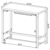 Norcrest 47-inch Acrylic Leg Bar Table White High Gloss | White | White High Gloss | 182101