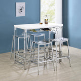 Norcrest 47-inch Acrylic Leg Bar Table White High Gloss | White | White High Gloss | 182101