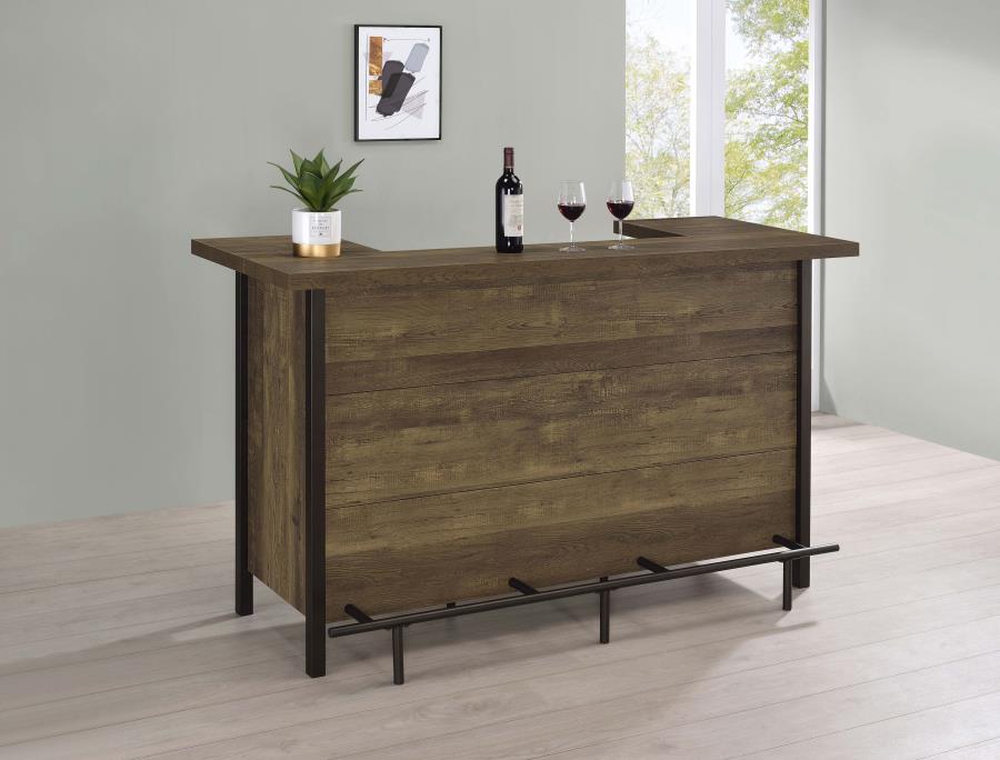 Bellemore Freestanding Home Bar Wine Cabinet Rustic Oak | Brown | Rustic Oak | 182104