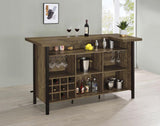 Bellemore Freestanding Home Bar Wine Cabinet Rustic Oak | Brown | Rustic Oak | 182104