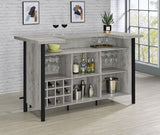 Bellemore Freestanding Home Bar Wine Cabinet Grey Driftwood | Grey | Grey Driftwood | 182105