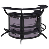 Dallas 3-piece Curved Freestanding Home Bar Cabinet Black | Black | 182135-S3