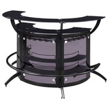 Dallas 3-piece Curved Freestanding Home Bar Cabinet Black | Black | 182135-S3