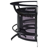 Dallas 3-piece Curved Freestanding Home Bar Cabinet Black | Black | 182135-S3