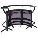 Dallas 3-piece Curved Freestanding Home Bar Cabinet Black | Black | 182135-S3