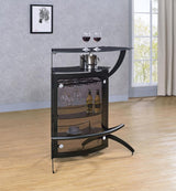 Dallas 2-shelf Curved Freestanding Home Bar Cabinet Black | Black | 182135