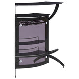 Dallas 2-shelf Curved Freestanding Home Bar Cabinet Black | Black | 182135