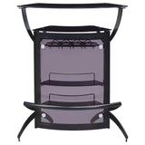 Dallas 2-shelf Curved Freestanding Home Bar Cabinet Black | Black | 182135
