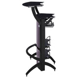 Dallas 2-shelf Curved Freestanding Home Bar Cabinet Black | Black | 182135