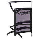 Dallas 2-shelf Curved Freestanding Home Bar Cabinet Black | Black | 182135