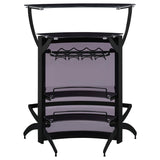 Dallas 2-shelf Curved Freestanding Home Bar Cabinet Black | Black | 182135