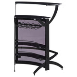 Dallas 2-shelf Curved Freestanding Home Bar Cabinet Black | Black | 182135