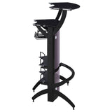 Dallas 2-shelf Curved Freestanding Home Bar Cabinet Black | Black | 182135