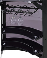 Dallas 2-shelf Curved Freestanding Home Bar Cabinet Black | Black | 182135