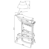 Dallas 2-shelf Curved Freestanding Home Bar Cabinet Black | Black | 182135