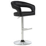 Travia Leatherette Upholstered Adjustable Bar Stool Black | Black | 182157BLK