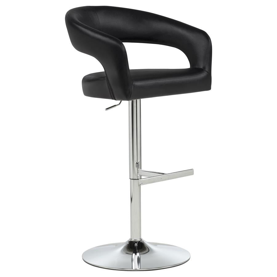 Travia Leatherette Upholstered Adjustable Bar Stool Black | Black | 182157BLK