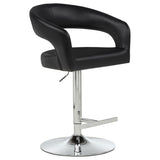 Travia Leatherette Upholstered Adjustable Bar Stool Black | Black | 182157BLK