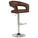 Travia Leatherette Upholstered Adjustable Bar Stool Cocoa Brown | Brown | Cocoa Brown | 182157BRN