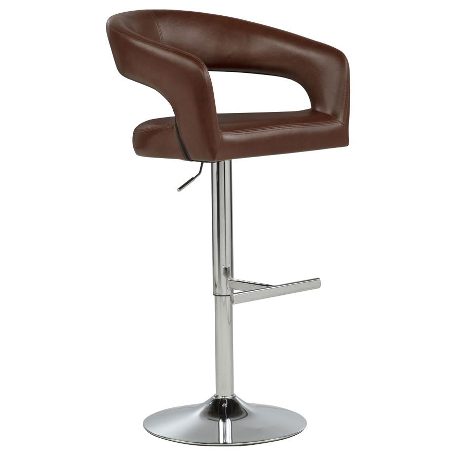 Travia Leatherette Upholstered Adjustable Bar Stool Cocoa Brown | Brown | Cocoa Brown | 182157BRN