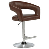 Travia Leatherette Upholstered Adjustable Bar Stool Cocoa Brown | Brown | Cocoa Brown | 182157BRN