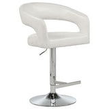 Travia Leatherette Upholstered Adjustable Bar Stool Ivory | Ivory | 182157IVR
