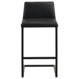 Vardon Genuine Leather Bar Stool Black (Set of 2) | Black | 182226BLK