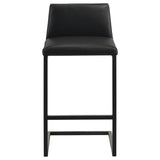 Vardon Genuine Leather Bar Stool Black (Set of 2) | Black | 182226BLK