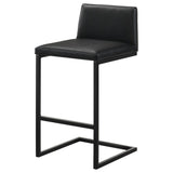 Vardon Genuine Leather Bar Stool Black (Set of 2) | Black | 182226BLK