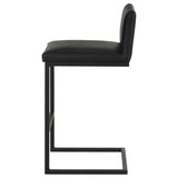 Vardon Genuine Leather Bar Stool Black (Set of 2) | Black | 182226BLK