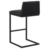 Vardon Genuine Leather Bar Stool Black (Set of 2) | Black | 182226BLK