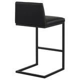 Vardon Genuine Leather Bar Stool Black (Set of 2) | Black | 182226BLK