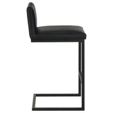 Vardon Genuine Leather Bar Stool Black (Set of 2) | Black | 182226BLK