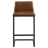Vardon Genuine Leather Bar Stool Dark Brown (Set of 2) | Brown | Dark Brown | 182226BRN