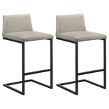 Vardon Genuine Leather Bar Stool Tan (Set of 2) | Beige | Tan | 182226TAN