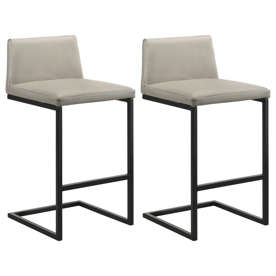Vardon Genuine Leather Bar Stool Tan (Set of 2) | Beige | Tan | 182226TAN