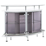 Gideon Curved Glass Top Home Bar Cabinet White High Gloss | King | White | White High Gloss | 182235
