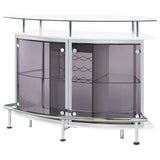 Gideon Curved Glass Top Home Bar Cabinet White High Gloss | King | White | White High Gloss | 182235
