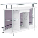 Gideon Curved Glass Top Home Bar Cabinet White High Gloss | King | White | White High Gloss | 182235