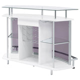 Gideon Curved Glass Top Home Bar Cabinet White High Gloss | King | White | White High Gloss | 182235