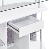 Gideon Curved Glass Top Home Bar Cabinet White High Gloss | King | White | White High Gloss | 182235